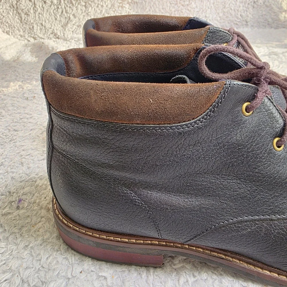 Cole Haan Watson‎ Chukka Boots Black Pebbled Leather Grand.OS Mens 11 Excellent